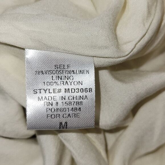 NWT The Salt Haus Mabel The Nina Cut Out Linen Blend Dress Beige M - Picture 11 of 12